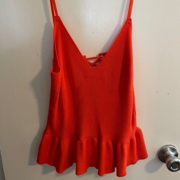 Venus Peplum Lace-up Tank Top Size Small - Picture 1 of 3